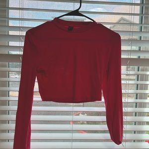 Hot Pink Stretchy Crop Top (: